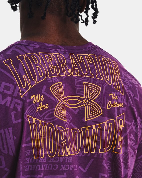 Men's UA Black History Month Liberation Short Sleeve, Purple, pdpMainDesktop image number 6